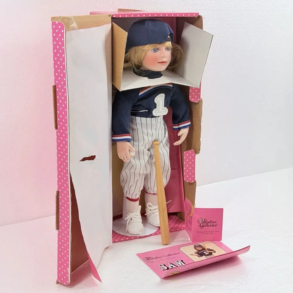 Vintage Paradise Galleries Sam Baseball Porcelain Doll Treasury Collection W COA